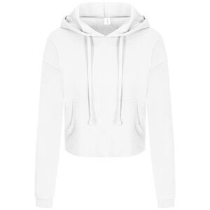 AWDis Just Hoods Womens/Ladies Girlie Cropped Hoodie / Arctic White